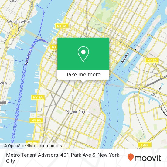 Mapa de Metro Tenant Advisors, 401 Park Ave S