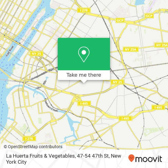 La Huerta Fruits & Vegetables, 47-54 47th St map