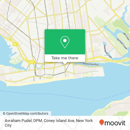 Avraham Pudel, DPM, Coney Island Ave map