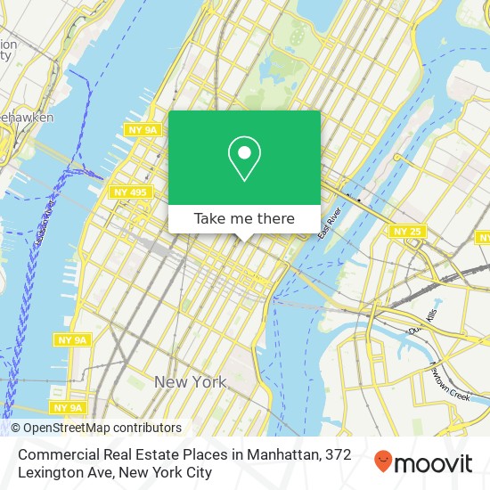 Mapa de Commercial Real Estate Places in Manhattan, 372 Lexington Ave