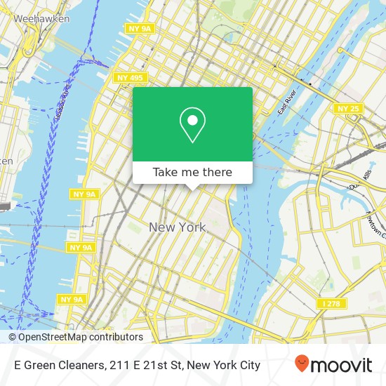 Mapa de E Green Cleaners, 211 E 21st St