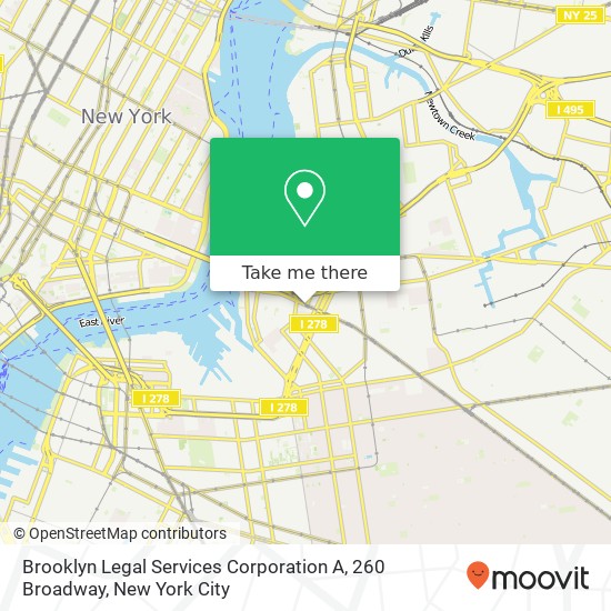 Brooklyn Legal Services Corporation A, 260 Broadway map