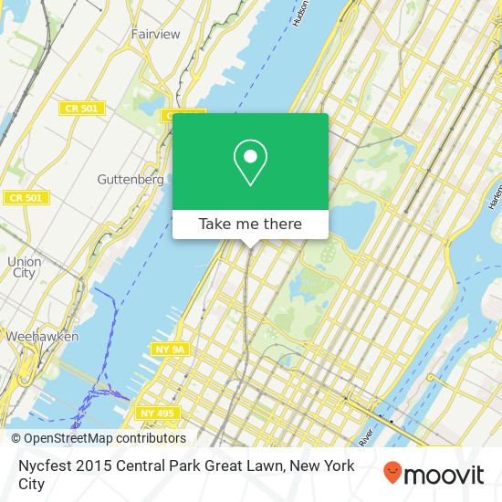 Mapa de Nycfest 2015 Central Park Great Lawn