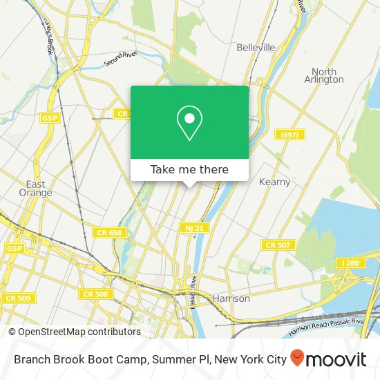 Mapa de Branch Brook Boot Camp, Summer Pl