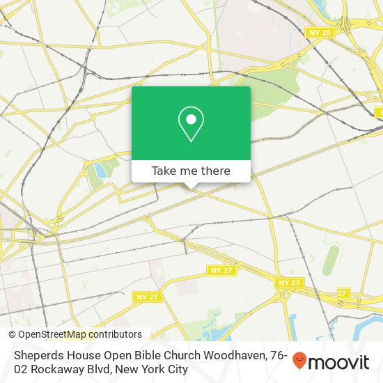 Sheperds House Open Bible Church Woodhaven, 76-02 Rockaway Blvd map