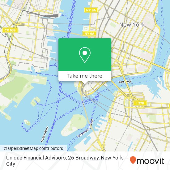 Mapa de Unique Financial Advisors, 26 Broadway