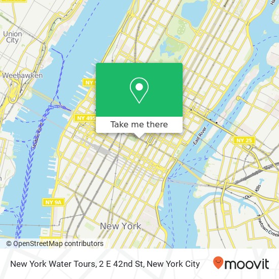 New York Water Tours, 2 E 42nd St map