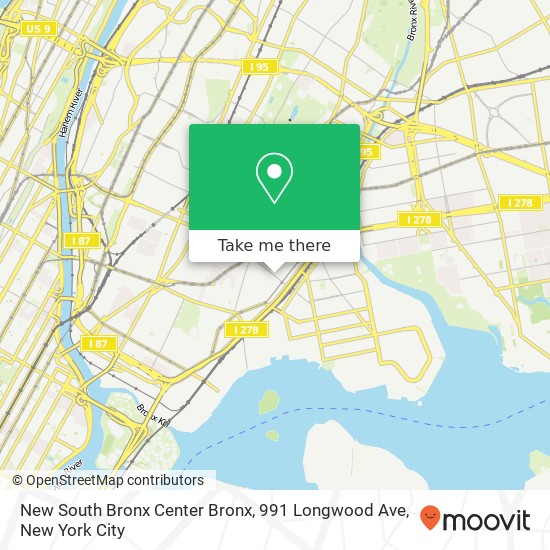 Mapa de New South Bronx Center Bronx, 991 Longwood Ave