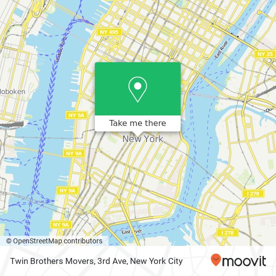 Twin Brothers Movers, 3rd Ave map