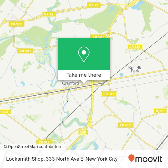 Mapa de Locksmith Shop, 333 North Ave E