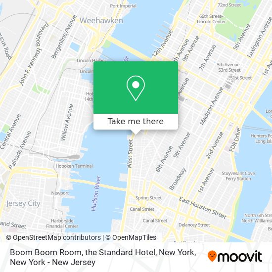 Boom Boom Room, the Standard Hotel, New York map