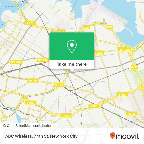 Mapa de ABC Wireless, 74th St