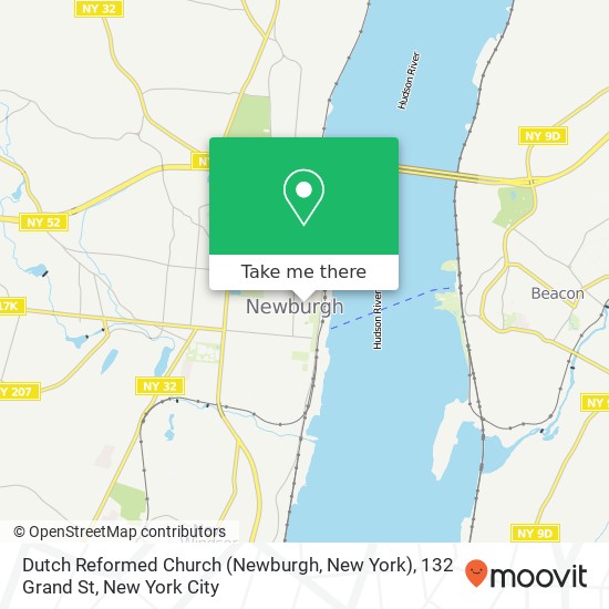 Mapa de Dutch Reformed Church (Newburgh, New York), 132 Grand St