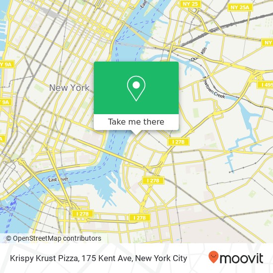 Mapa de Krispy Krust Pizza, 175 Kent Ave