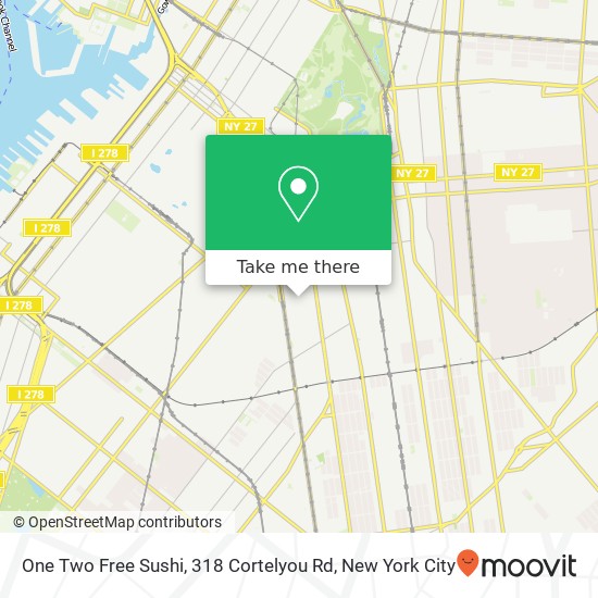 One Two Free Sushi, 318 Cortelyou Rd map