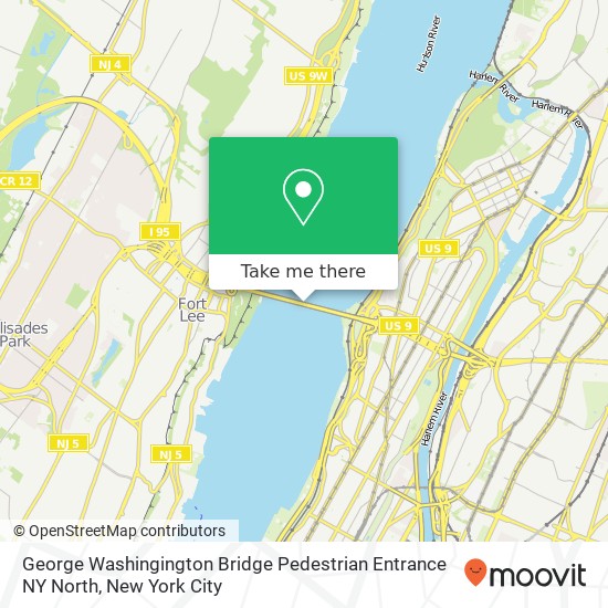 Mapa de George Washingington Bridge Pedestrian Entrance NY North
