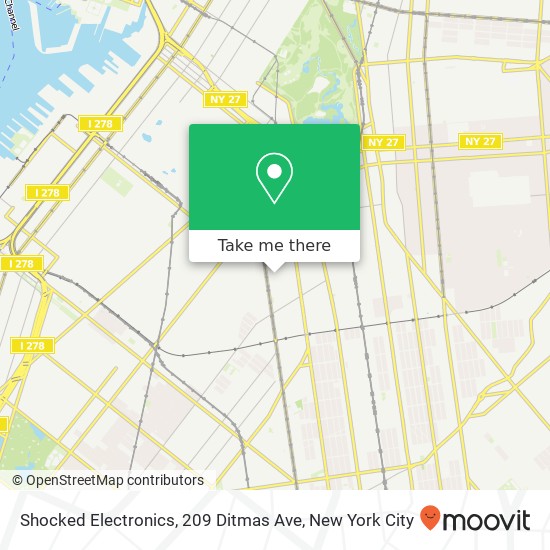 Mapa de Shocked Electronics, 209 Ditmas Ave