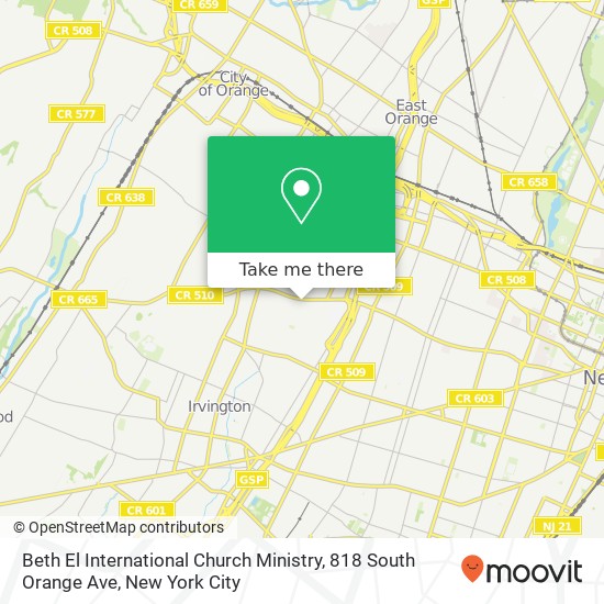 Mapa de Beth El International Church Ministry, 818 South Orange Ave