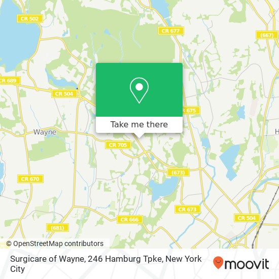 Mapa de Surgicare of Wayne, 246 Hamburg Tpke