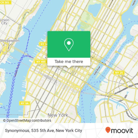 Synonymous, 535 5th Ave map