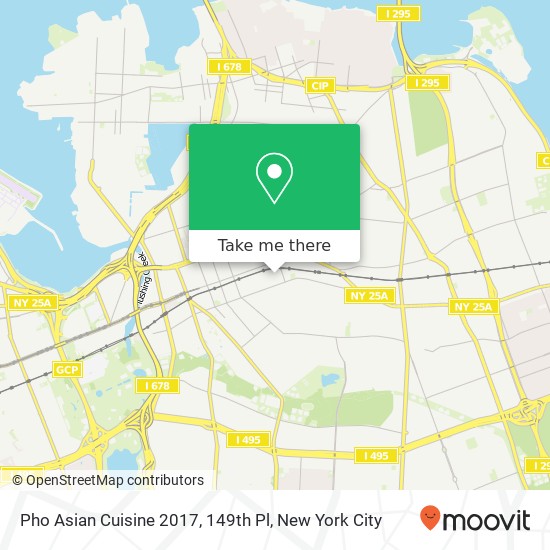 Pho Asian Cuisine 2017, 149th Pl map