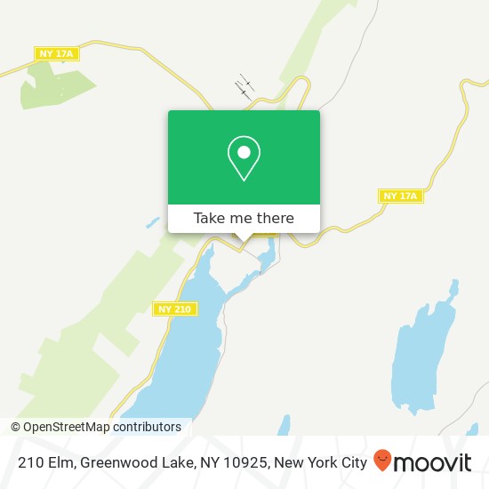 Mapa de 210 Elm, Greenwood Lake, NY 10925