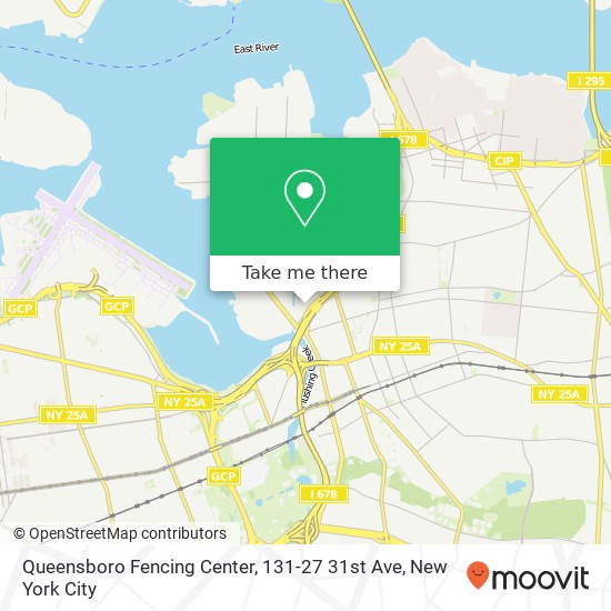 Mapa de Queensboro Fencing Center, 131-27 31st Ave