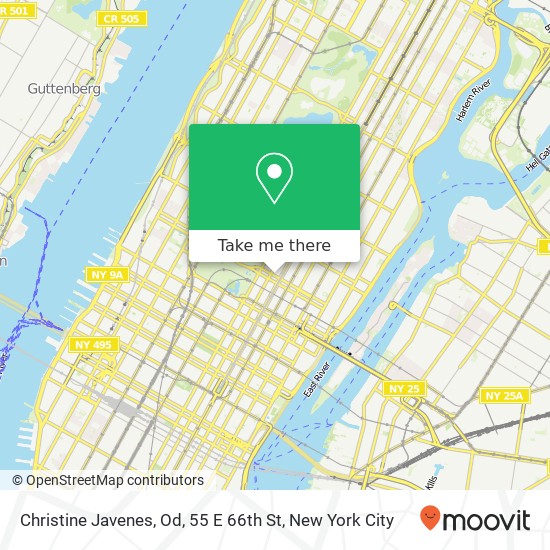 Mapa de Christine Javenes, Od, 55 E 66th St