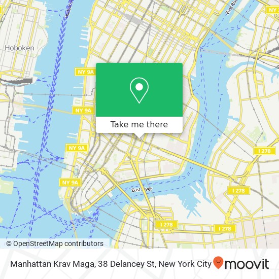 Mapa de Manhattan Krav Maga, 38 Delancey St