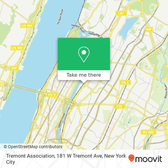 Tremont Association, 181 W Tremont Ave map