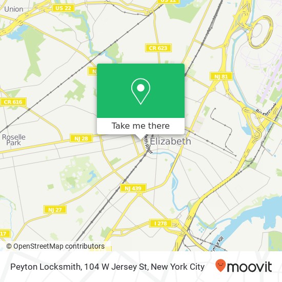 Mapa de Peyton Locksmith, 104 W Jersey St
