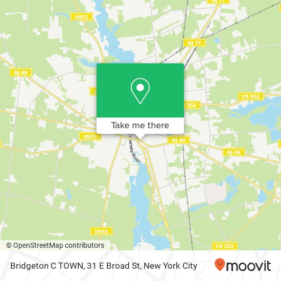 Mapa de Bridgeton C TOWN, 31 E Broad St
