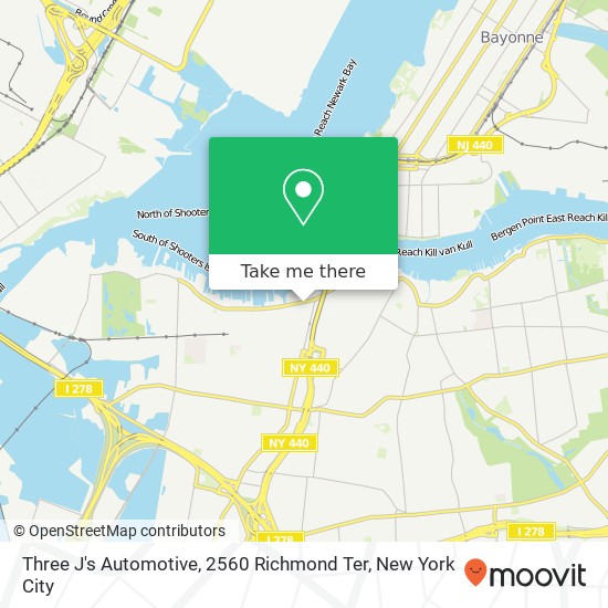 Three J's Automotive, 2560 Richmond Ter map