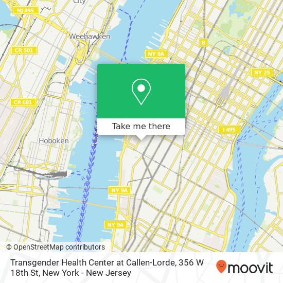 Mapa de Transgender Health Center at Callen-Lorde, 356 W 18th St