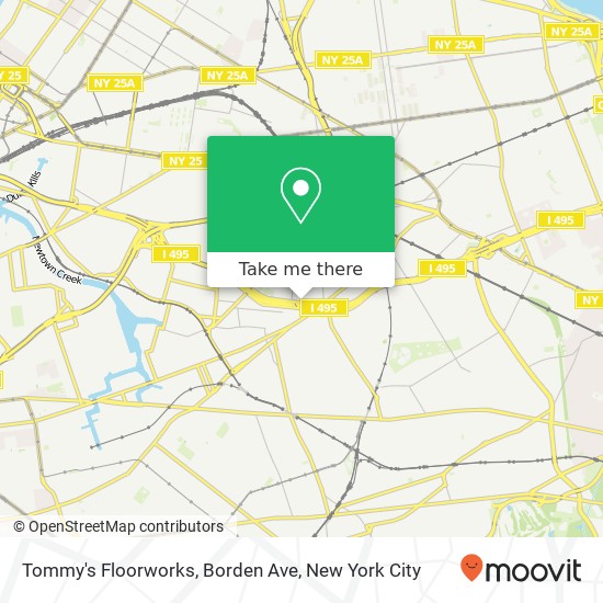 Tommy's Floorworks, Borden Ave map