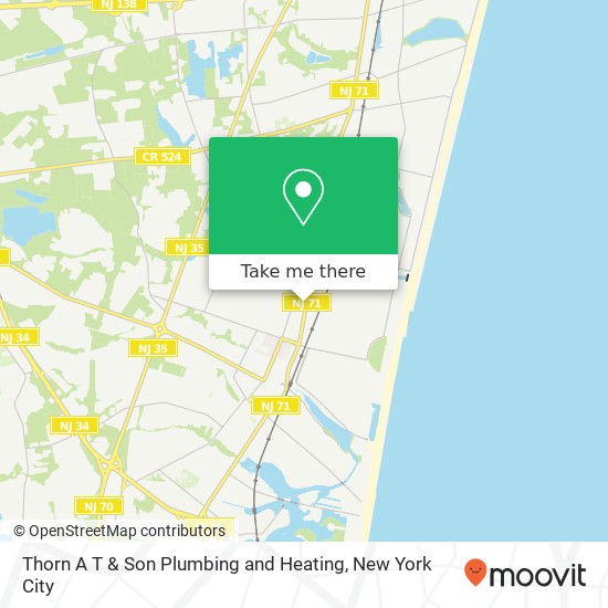 Thorn A T & Son Plumbing and Heating map