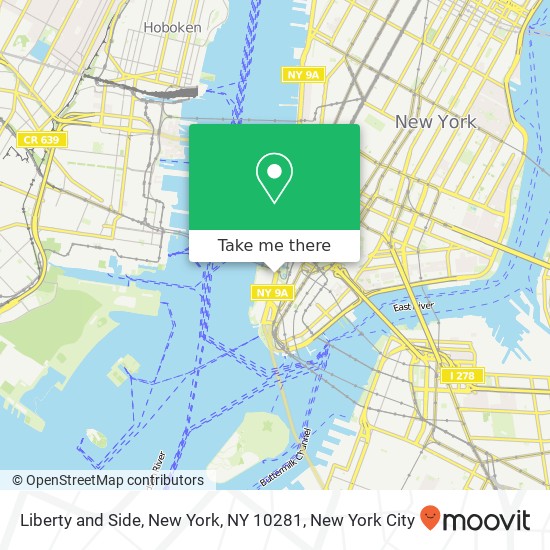 Liberty and Side, New York, NY 10281 map