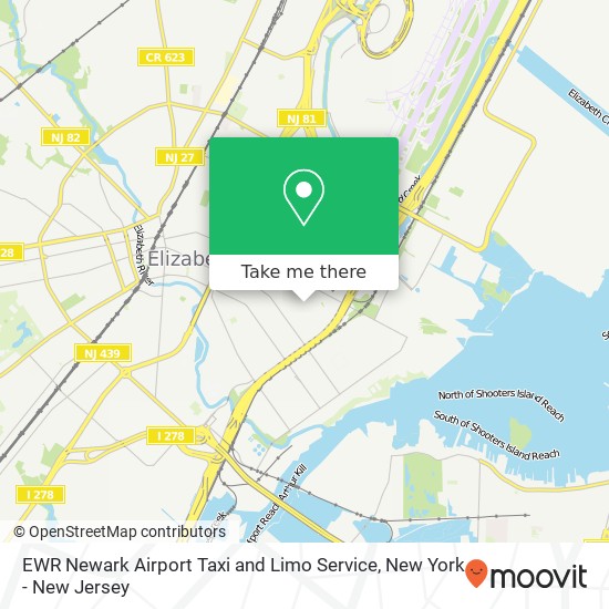 EWR Newark Airport Taxi and Limo Service map