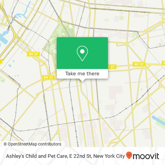 Mapa de Ashley's Child and Pet Care, E 22nd St