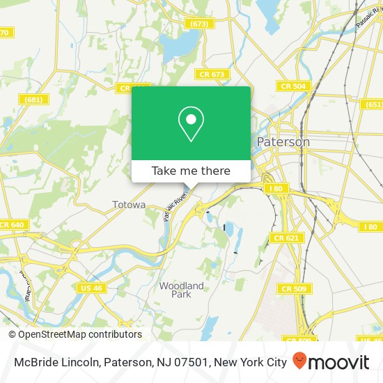 Mapa de McBride Lincoln, Paterson, NJ 07501