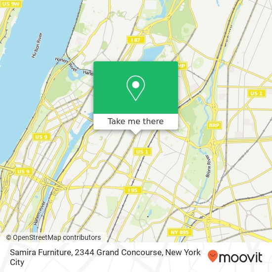 Mapa de Samira Furniture, 2344 Grand Concourse