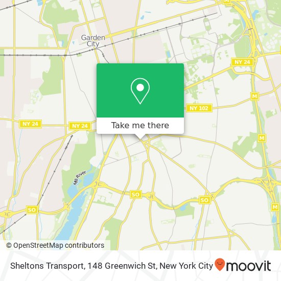 Mapa de Sheltons Transport, 148 Greenwich St