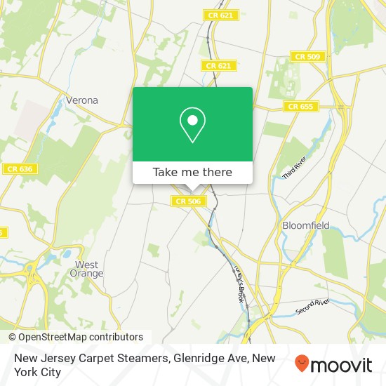 Mapa de New Jersey Carpet Steamers, Glenridge Ave