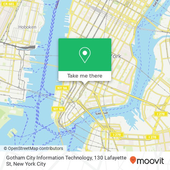 Gotham City Information Technology, 130 Lafayette St map