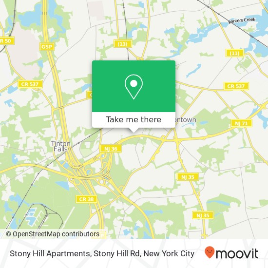 Mapa de Stony Hill Apartments, Stony Hill Rd