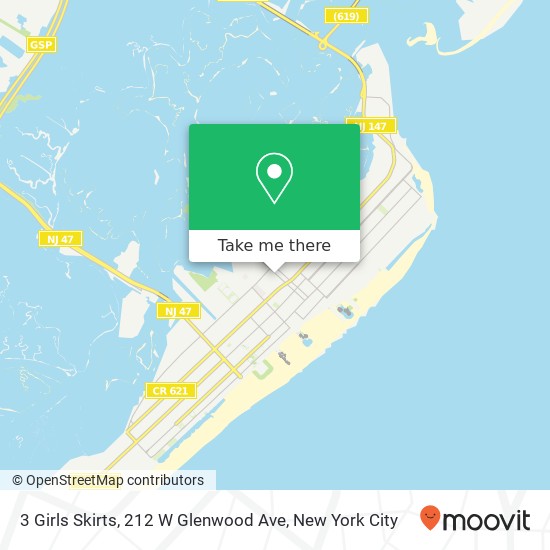 Mapa de 3 Girls Skirts, 212 W Glenwood Ave