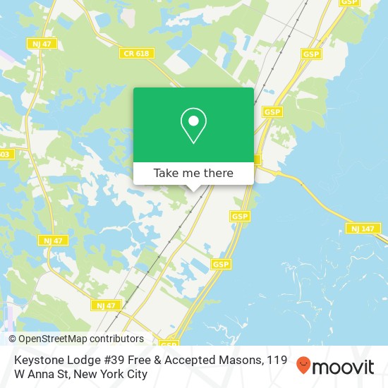 Mapa de Keystone Lodge #39 Free & Accepted Masons, 119 W Anna St