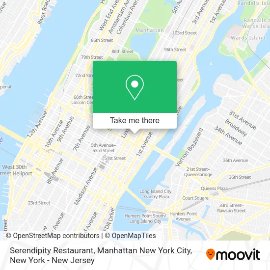 Serendipity Restaurant, Manhattan New York City map