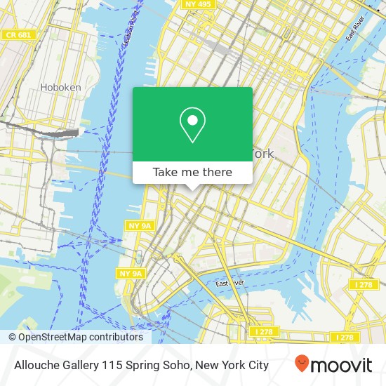 Mapa de Allouche Gallery 115 Spring Soho