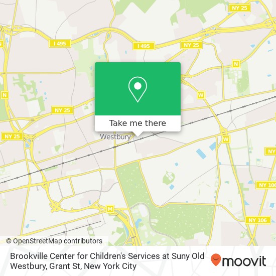 Mapa de Brookville Center for Children's Services at Suny Old Westbury, Grant St